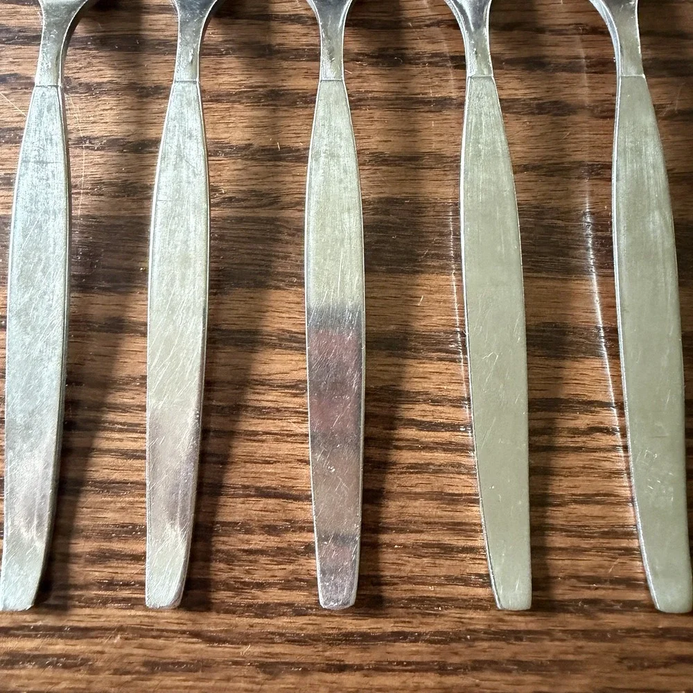 ONEIDA COMMUNITY Frostfire STAINLESS SATIN DINNER FORKS Set of 5